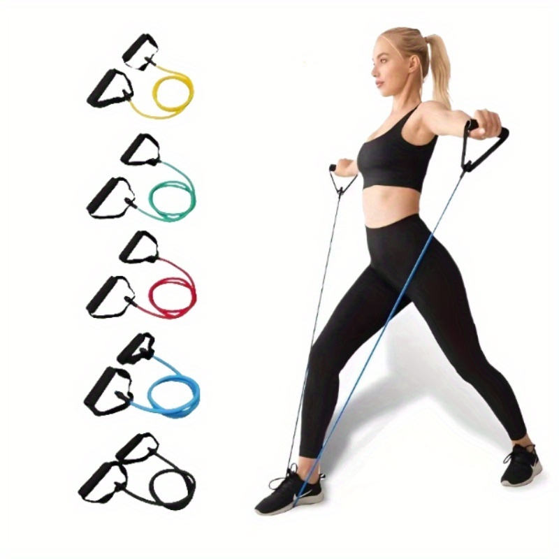Handle Included - Multifunctional Resistance Band, Elastic Yoga Loop, Suitable for Abdominal, Waist, Arm, And Leg Stretc
