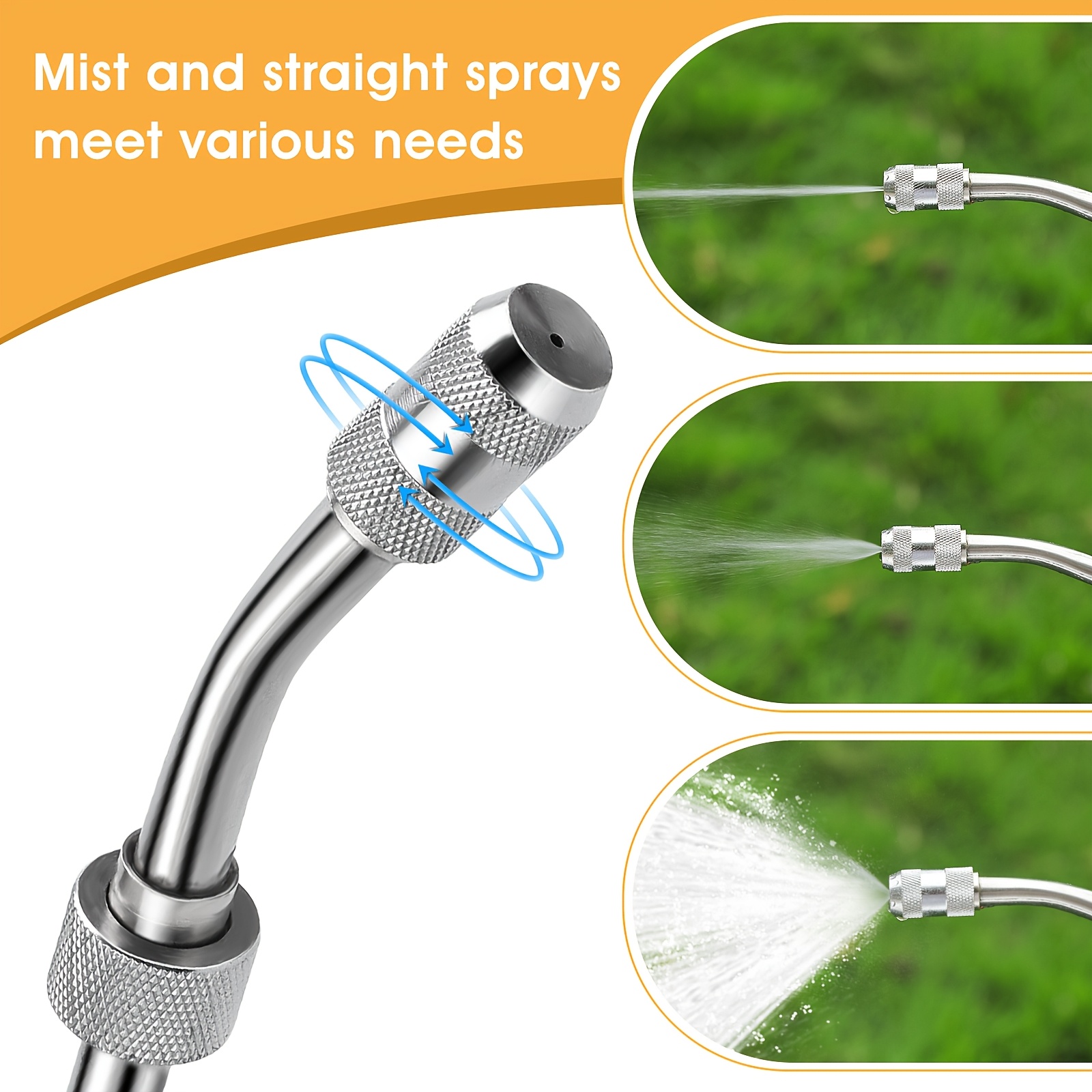 29 Inch Stainless Steel Spray Wand - Retractable Garden Sprayer With Ergonomic Handle