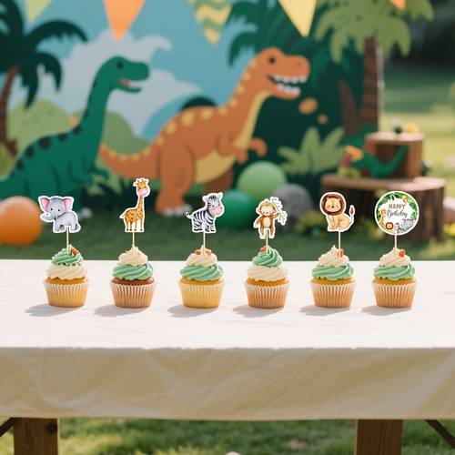 24 pezzi decorazioni per torte a tema , topper per cupcake, muffin e dessert, per feste a tema
