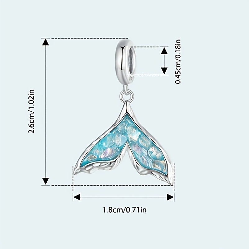 Women's Ocean-Themed Iridescent Fishtail Pendant Necklace