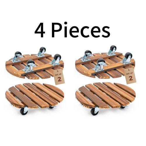 heavy duty iron wheeled plant caddy 4 pack 13 4in rolling outdoor plant stand with swivel lockable casters durable rust resistant metal wheels for indoor patio planters pots and garden decor