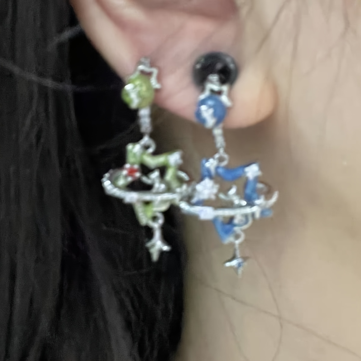 Cat Series Candy-Colored Five-Pointed Star Ear Cuffs