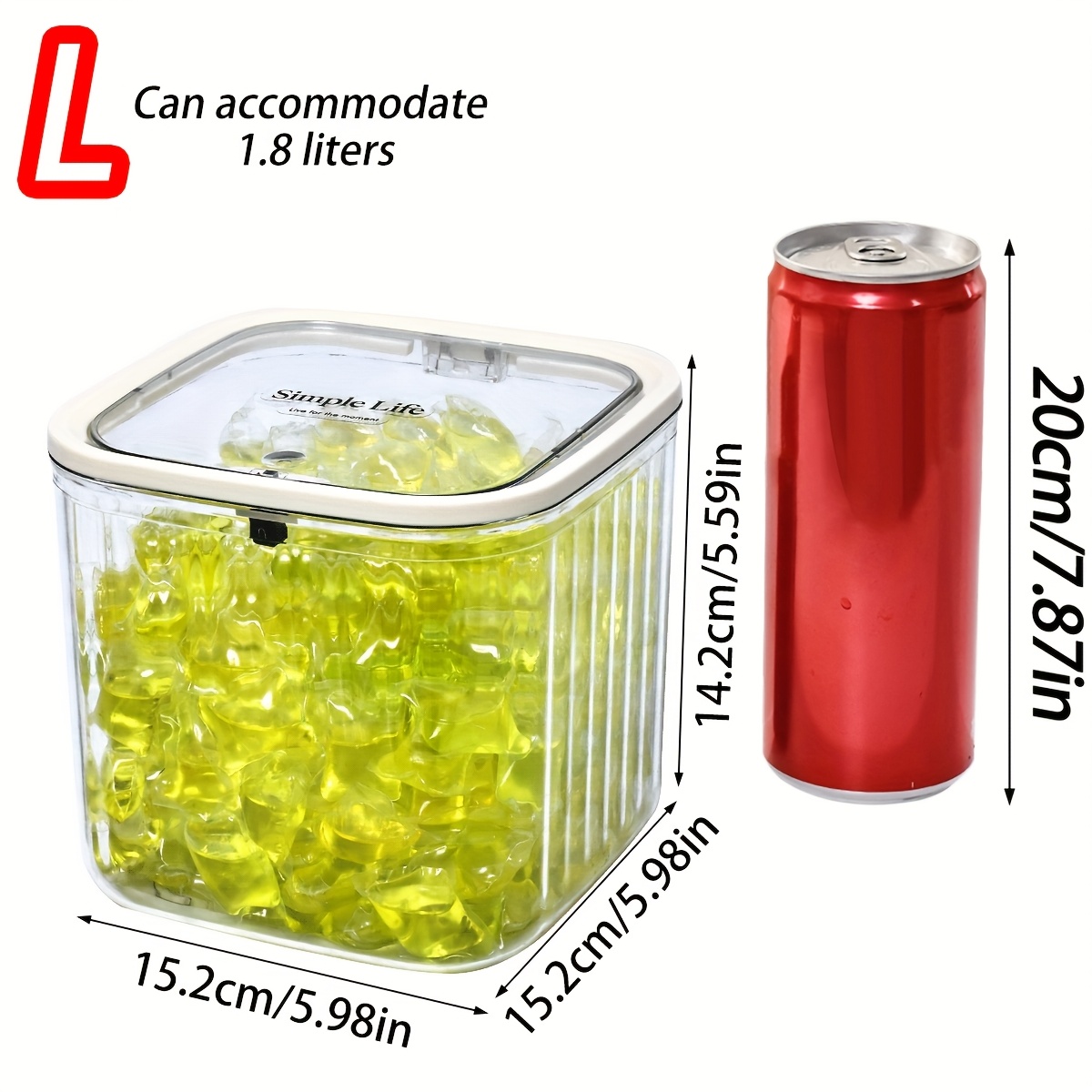 TEMU 1pc Large Capacity Plastic Storage Container For Laundry Detergent, Fabric Softener, And Fabric Softener Sheets - Ideal For Bathroom And Laundry