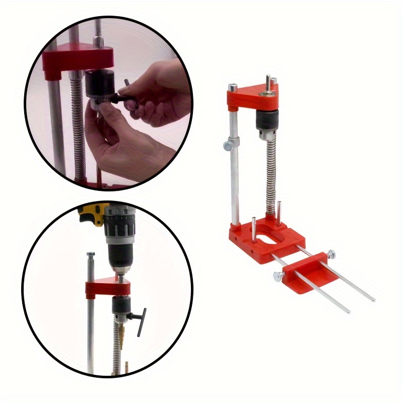 

Precision Portable Metal Drill Guide - Woodworking & Fastening Projects, Alloy/plastic With Button Connector