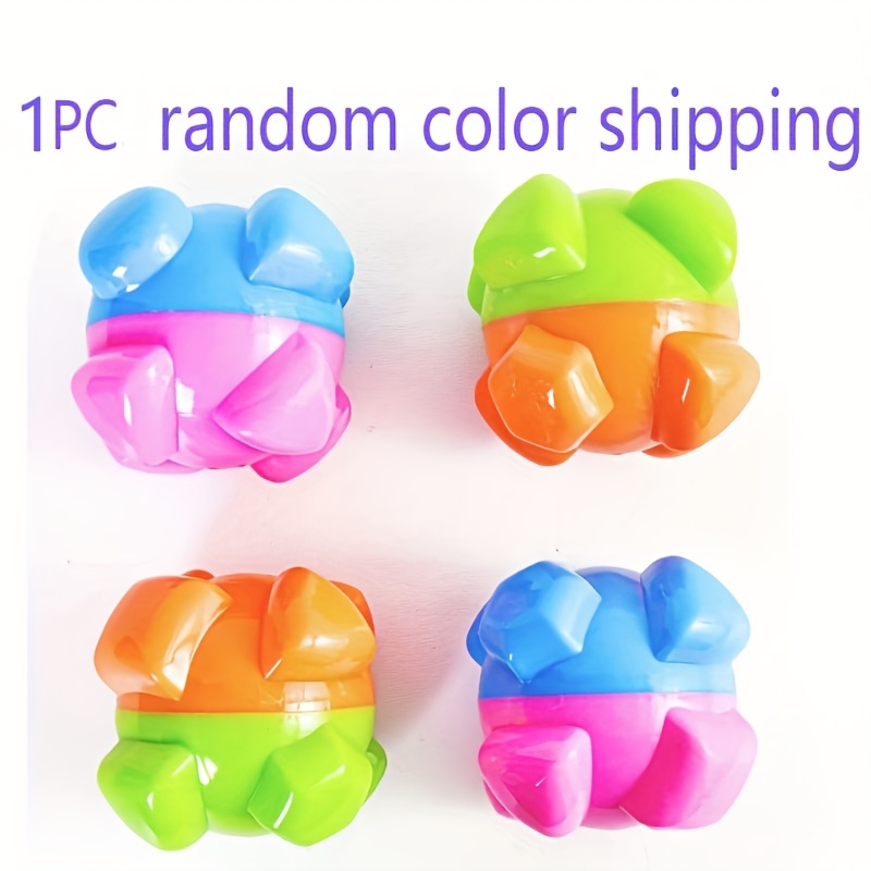 Image of 1pc Random Color Shipping Jumping Pet Toys, Jumping Balls, Toys, Sturdy And Durable Chew Toys, Irregular Spheres, Fun Interactive Training Toys, No Batteries