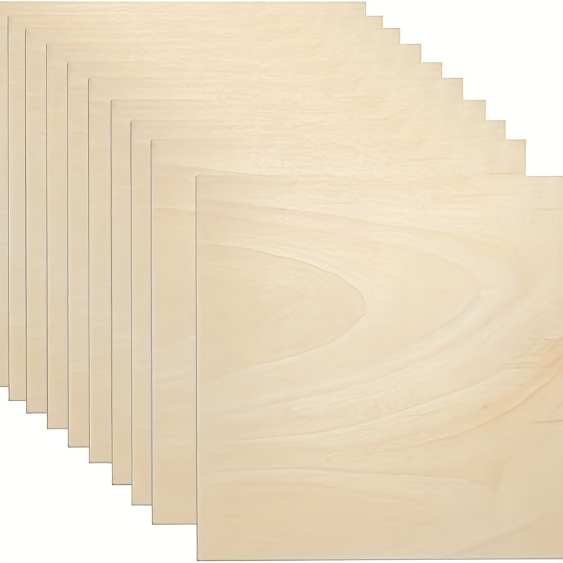 

5pcs 12x12 Inch Basswood Sheets, 3mm Light Wood Panels For Laser Cutting, Drawing, Painting & Wood Carving, Smooth Natural , & Crafting Material