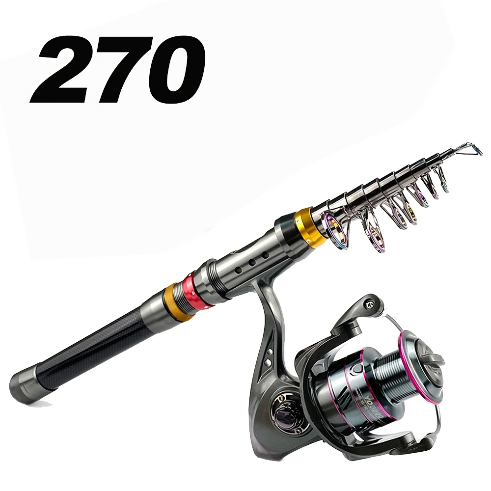 Fishing Rod Combo Rotary Reel + Carbon Telescopic Fishing Kit Short Travel Rod 1.8-3.6m Travel Carbon Rod 13bb Reel Combination Telescopic Rod Rotary Reel Kit Max Drag 3-8kg
