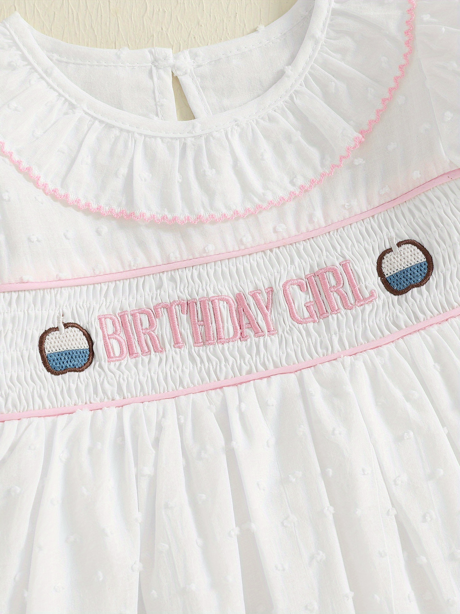 baby girls birthday party dress smocked waist cake top short - Temu