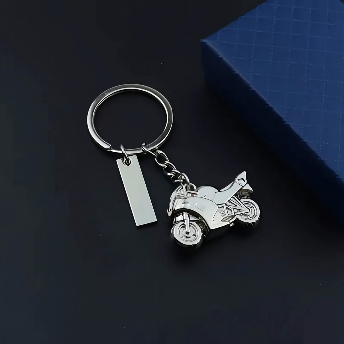 TEMU パーソナライズド モーターサイクルキーホルダー - ストリートスタイル、刻印入り