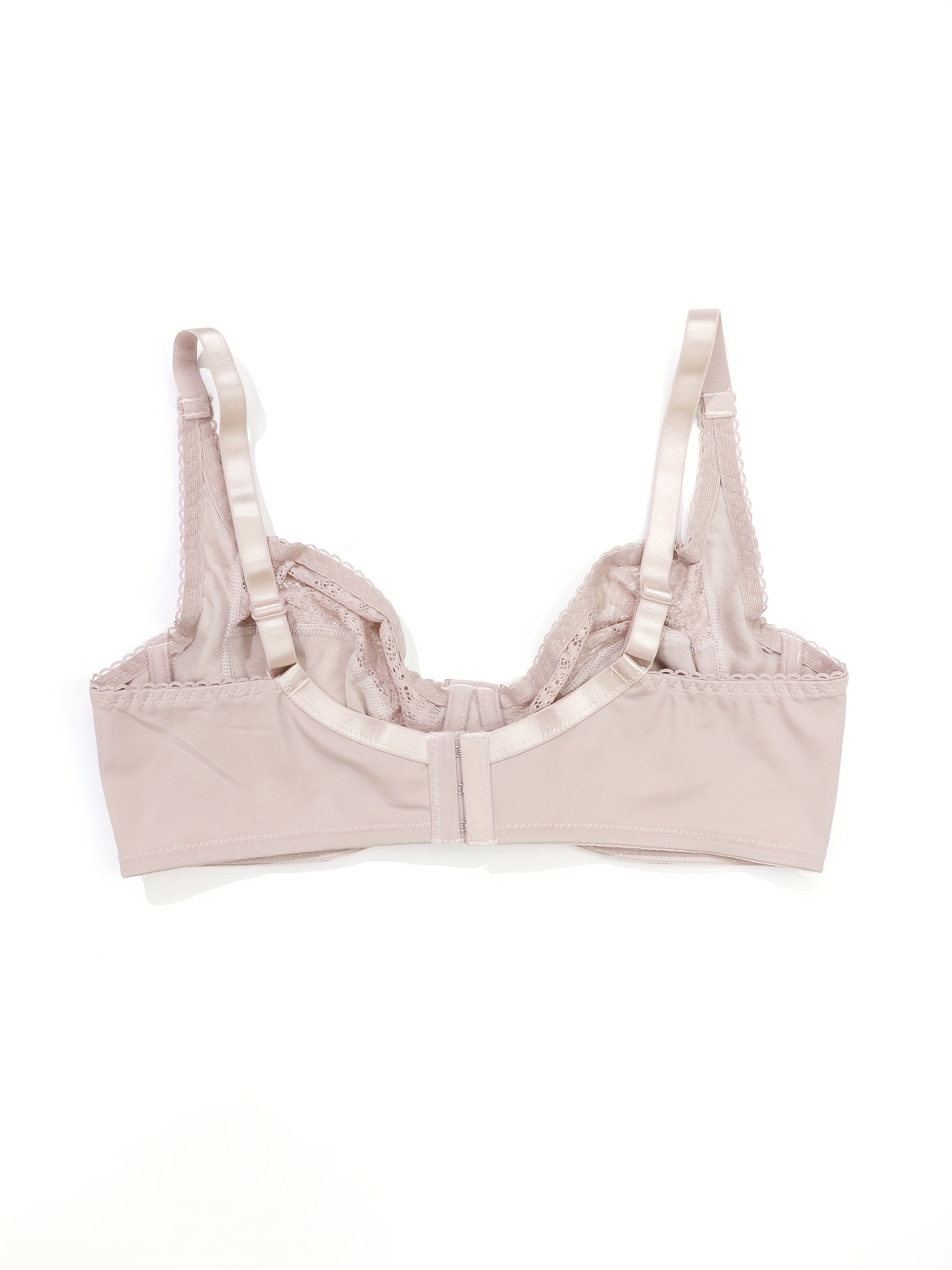 Women's Plus Elegant Bra, Plus Size Bow Decor Floral Lace Non Padded Underwire Bra