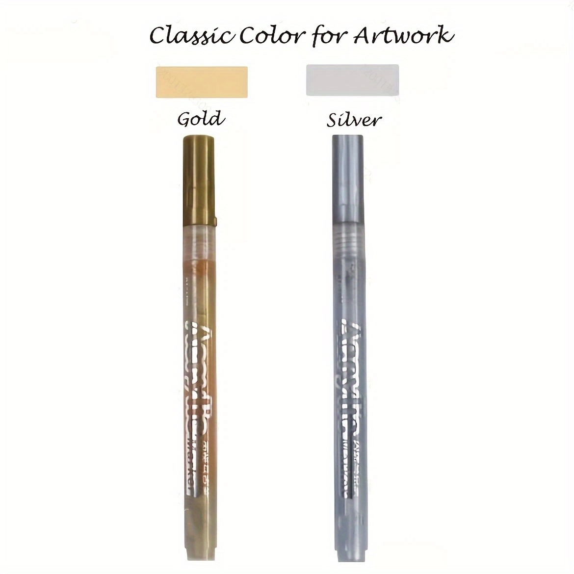 4pcs/set Acrylic Paint Marker Pens /golden/silvery, For Rock Painting, Stone, Ceramic, Tire, Metal, Canvas Extra Fine Tip