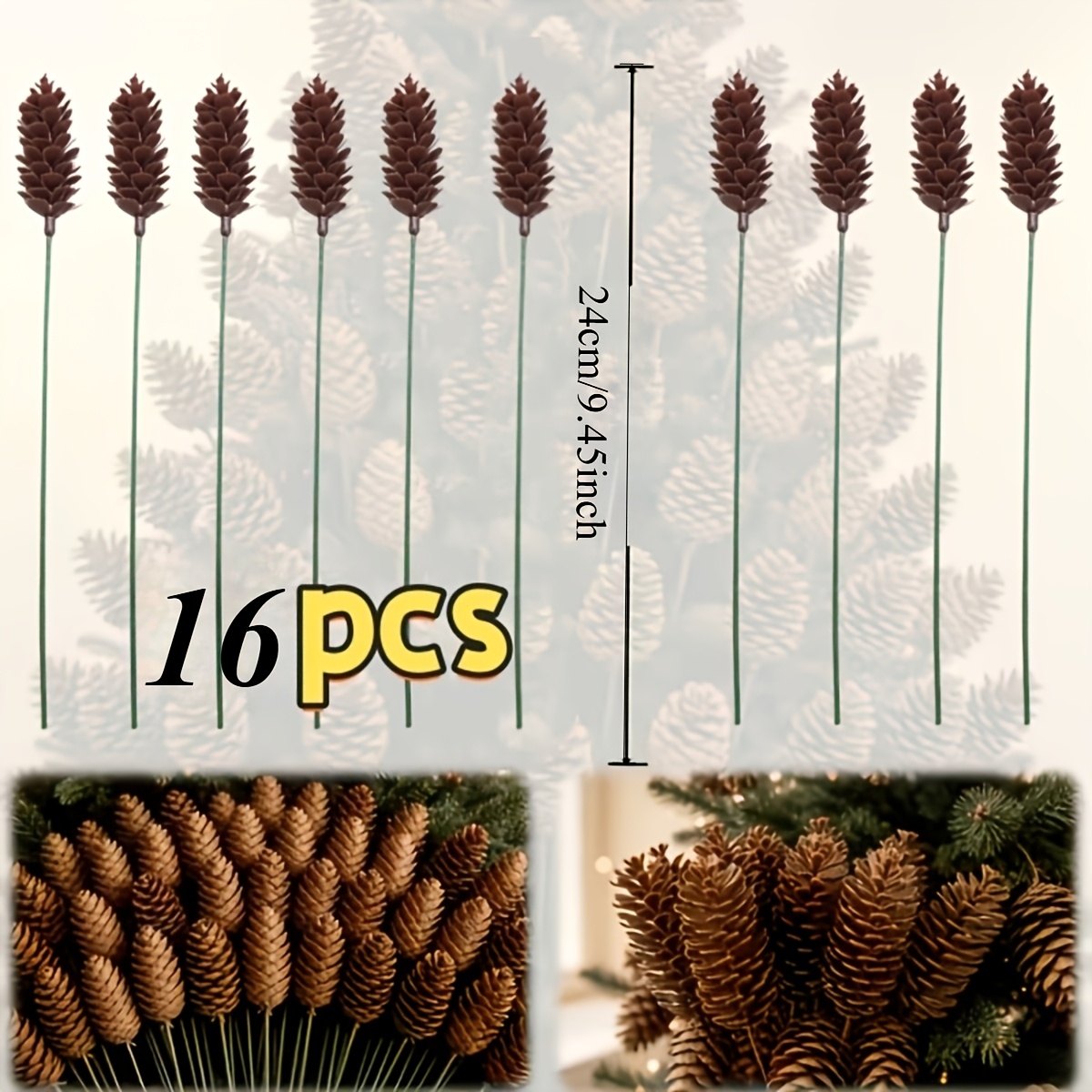 TEMU 16 pz Natalizie Artificiali, Finte Realistiche in PE per , Bouquet, Albero di Natale, Matrimonio, Feste e Decorazioni per la Casa