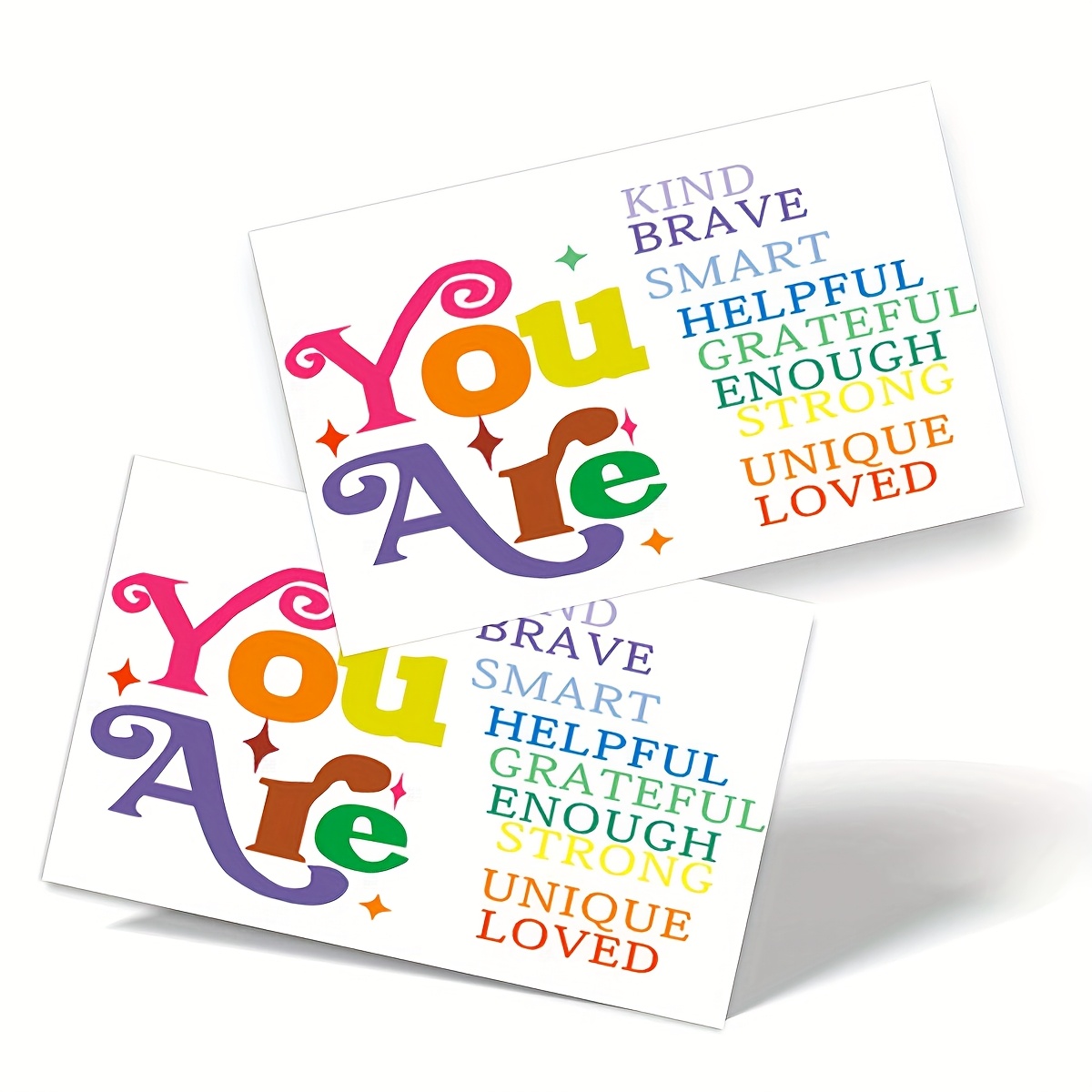 TEMU 50-pack Fun Colorful Inspirational Cards, Daily Encouragement Cards, Reward Cards, Gift Cards, Building Cards