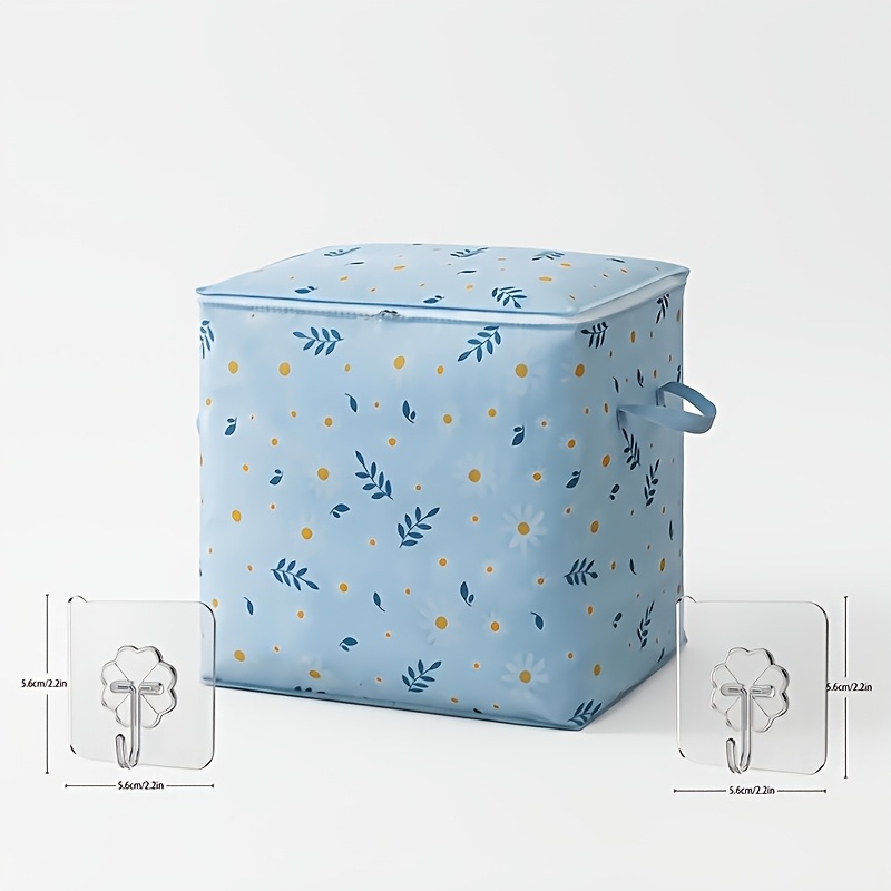 TEMU 3pcs (1pc Storage Box And 2pcs Hooks) Multifunctional Wardrobe Large Capacity Storage Box 36.98 Gallons Floor Standing Storage Bag, Suitable For