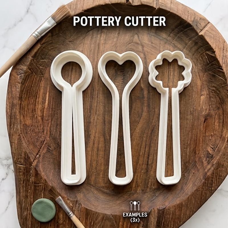 TEMU 3pcs/set 3 Different Shapes Of Spoon-shaped Cutting Molds Craft Spoon Making Kit Suitable For Pottery And Clay Crafts Suitable For Clay Art,