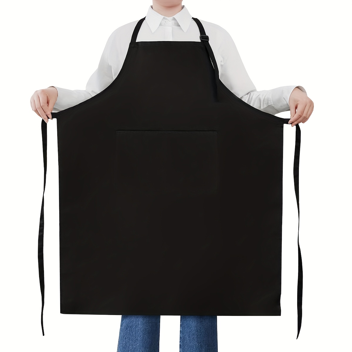 TEMU 1 Pack Large Size Apron, Extra Large Men's Adjustable Neckline Apron With 2 Pockets For Cooking Kitchen Women Chefs, Suitable For Indoor And Outdoor Use