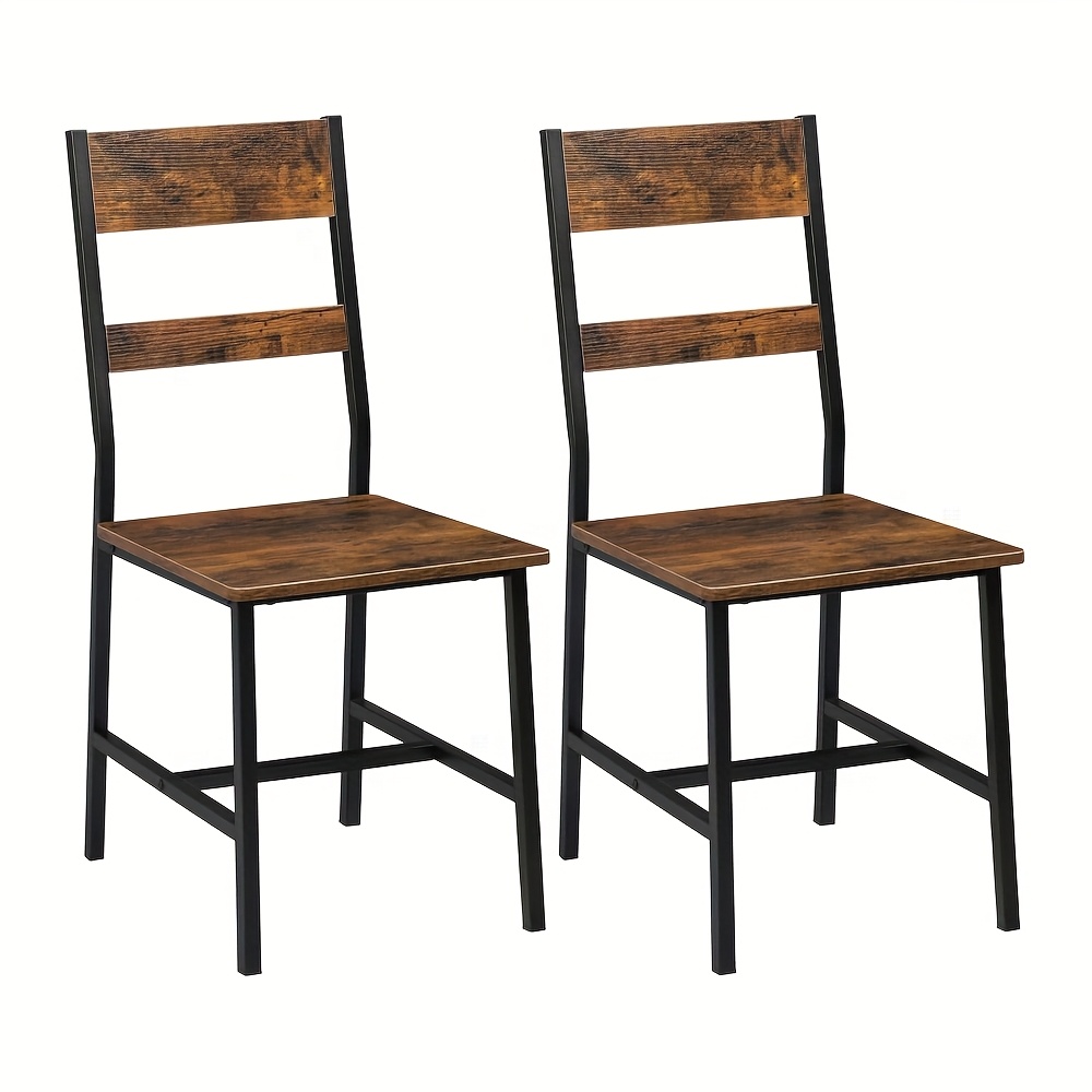 2pcs Dining Chairs, Kitchen Chairs, Living Room Chairs, Industrial Style, With Backrest, For Room And Balcony