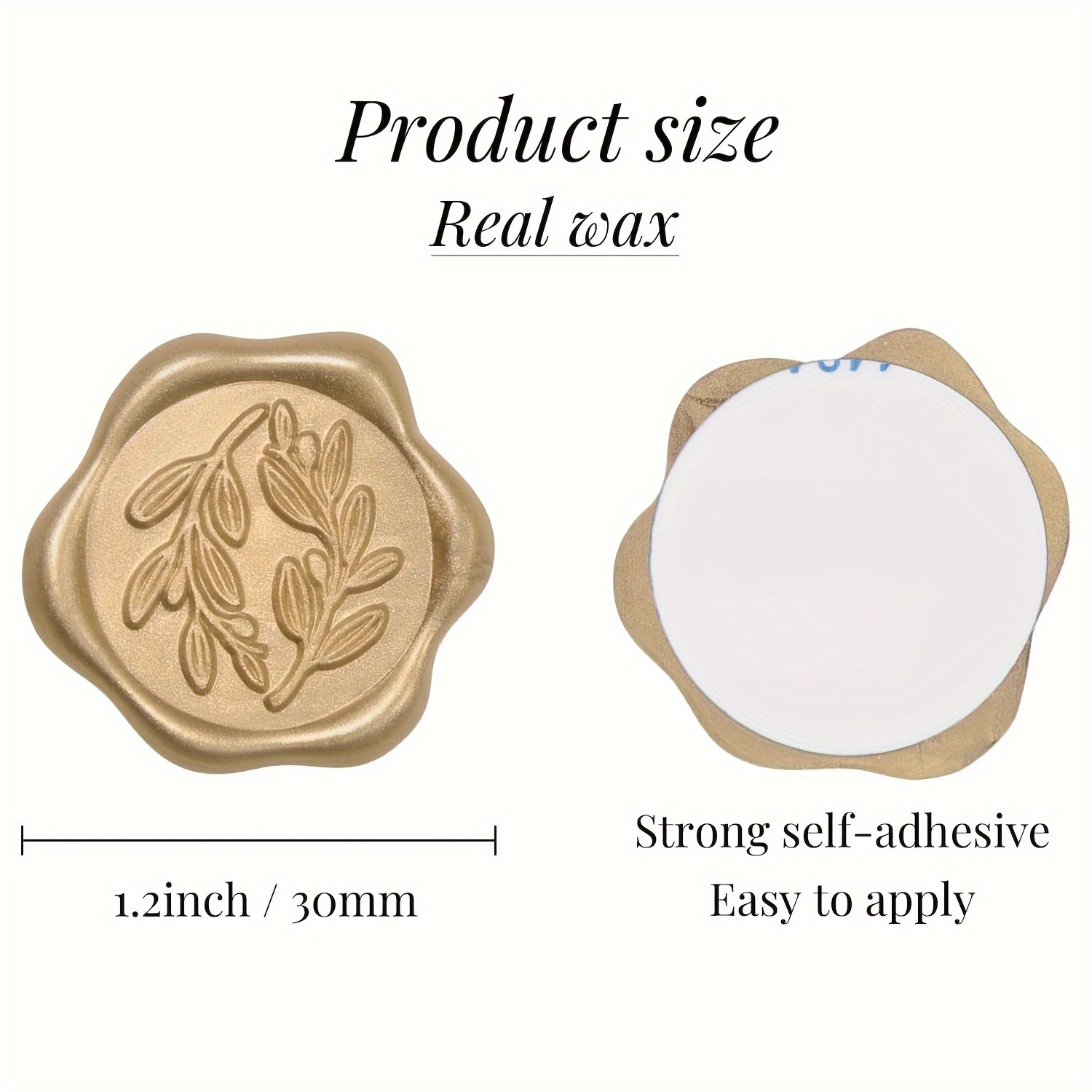 Image of 30pcs Wax Seal Stickers Self-adhesive Wedding Invitation Envelope Seal Gold Stickers For Decorating Wedding Invitations, Christmas, Gifts