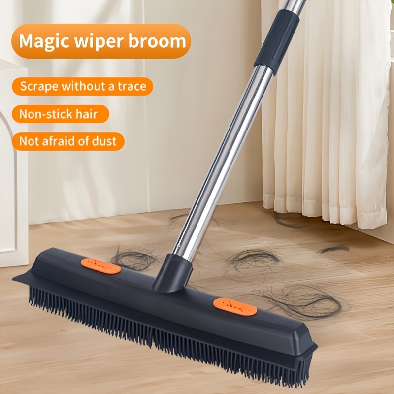 rubber broom carpet rake pet hair remover portable detail Temu