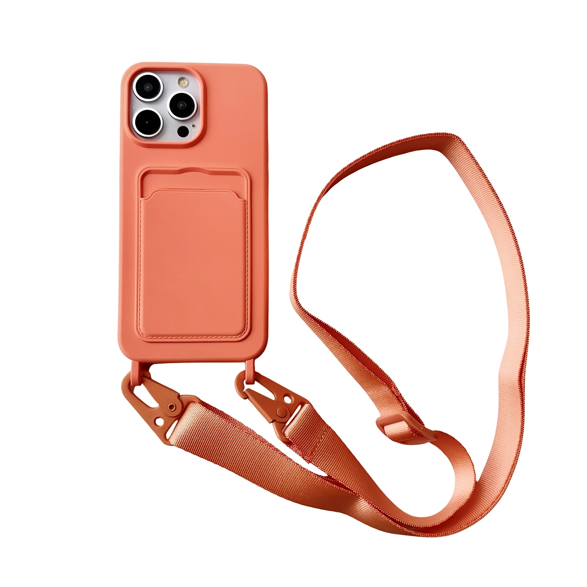 TEMU Phone Case - Minimalist Neck-strap Card Holder And Phone Case With Flat Cord, A Must-have For Travel, Shopping, Cycling, And Running
