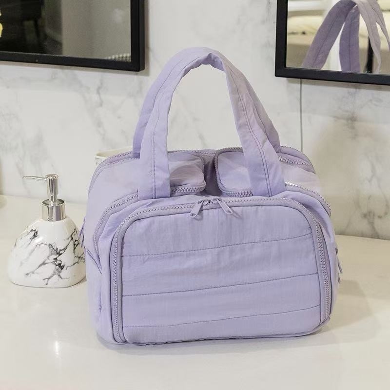 TEMU Travel-sized Ultra-large Capacity Toiletry And Makeup Bag, Humanized Partitioned Design, Organized Storage For Skincare, Makeup Tools, And