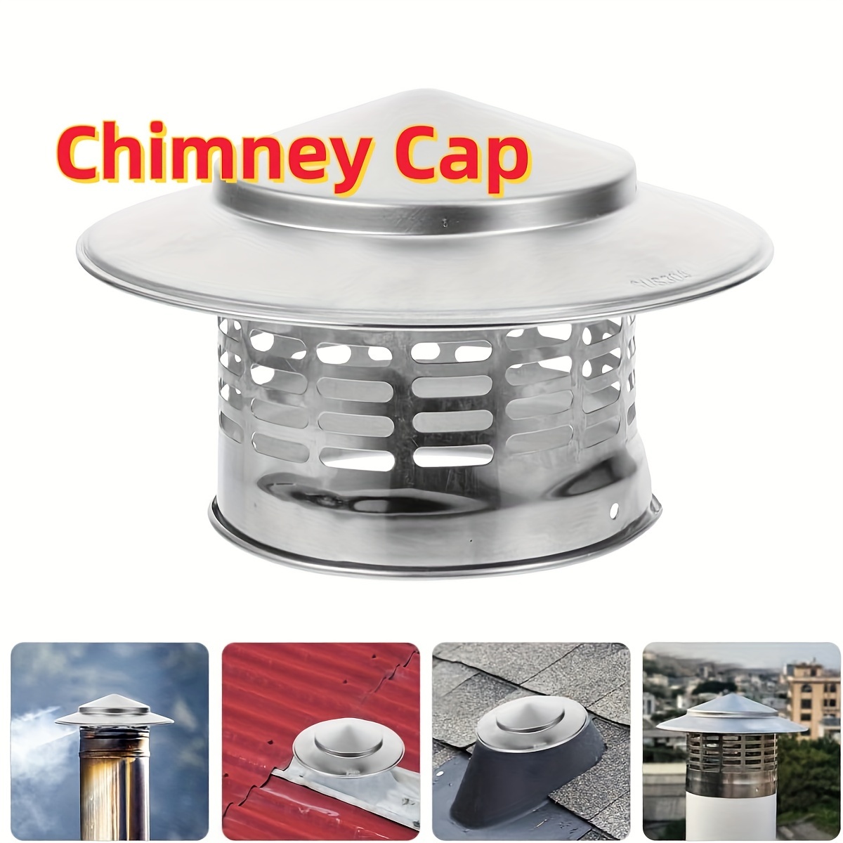 

Stainless Steel Chimney Cap With Screen: Protects From Small Animals, Leaves, Debris, Rain, Snow, And Fires - Suitable For 7.08" / 18cm And 4.33" / 11cm Chimney Pipes