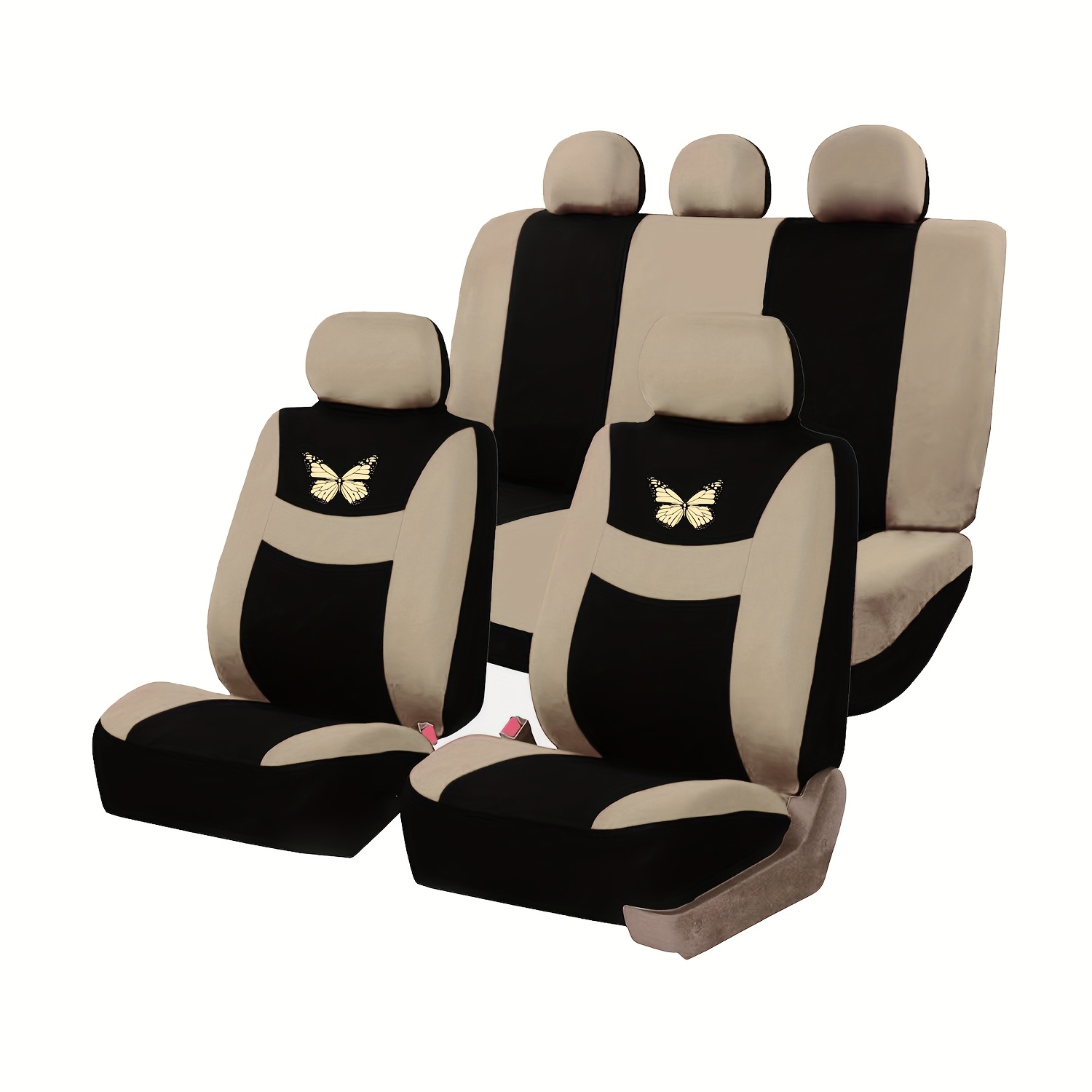 TEMU 5-seat Car Seat Covers With Heat-transfer Design, Fit For Compact, Sedan, And Suv Models, Use