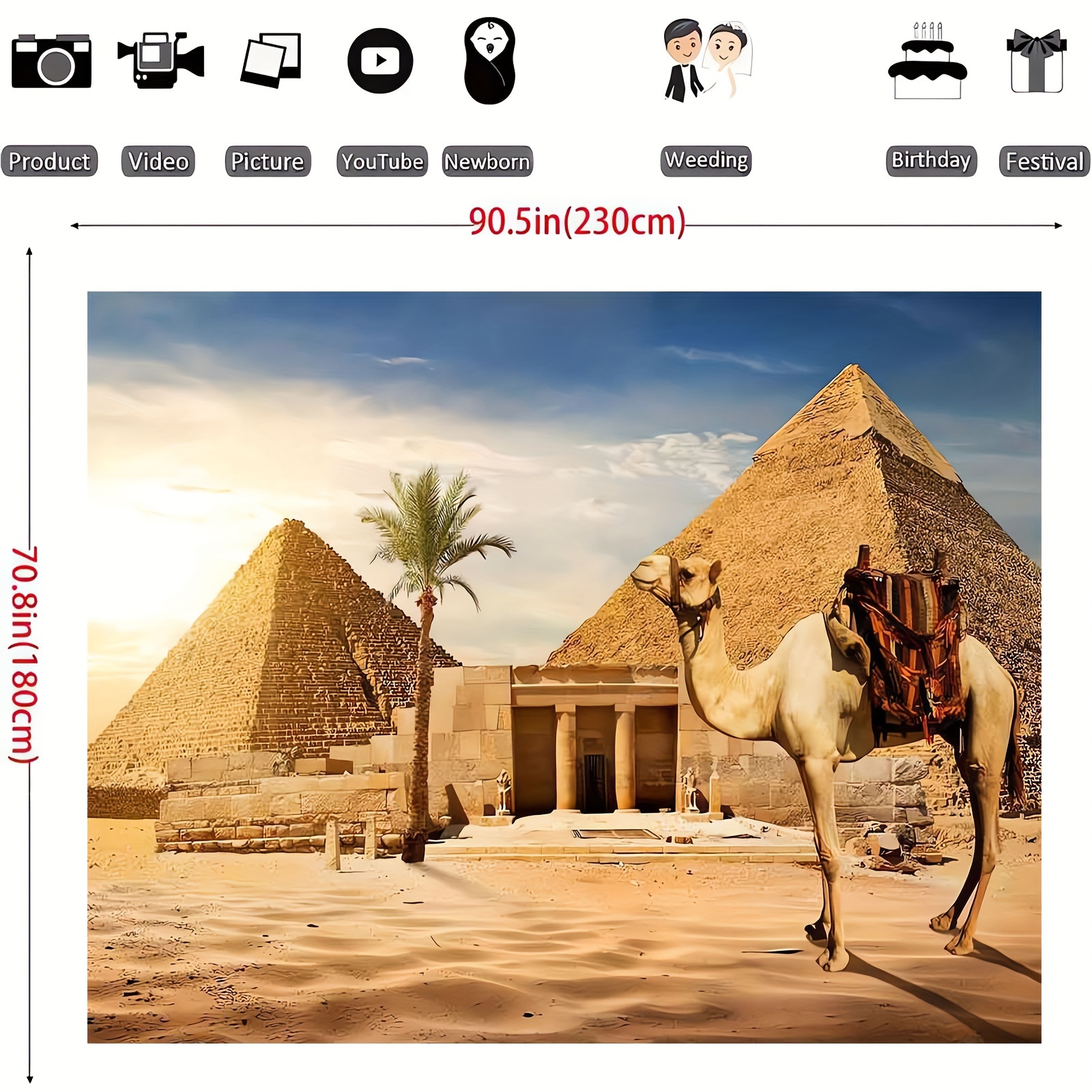 1pc pyramid backdrop     country egypt pyramid camel photography backdrop photo photography background props studio indoor decorations details 9