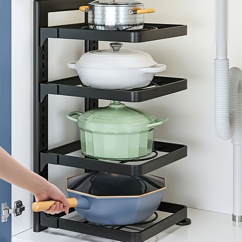 

Adjustable Height Pot Racks, Storage Shelves, Stainless Steel Sink Under Kitchen Pot And Pan Storage Racks, Cabinet Shelves, Dining Room Kitchen Supplies, Storage Shelves, Storage Tables