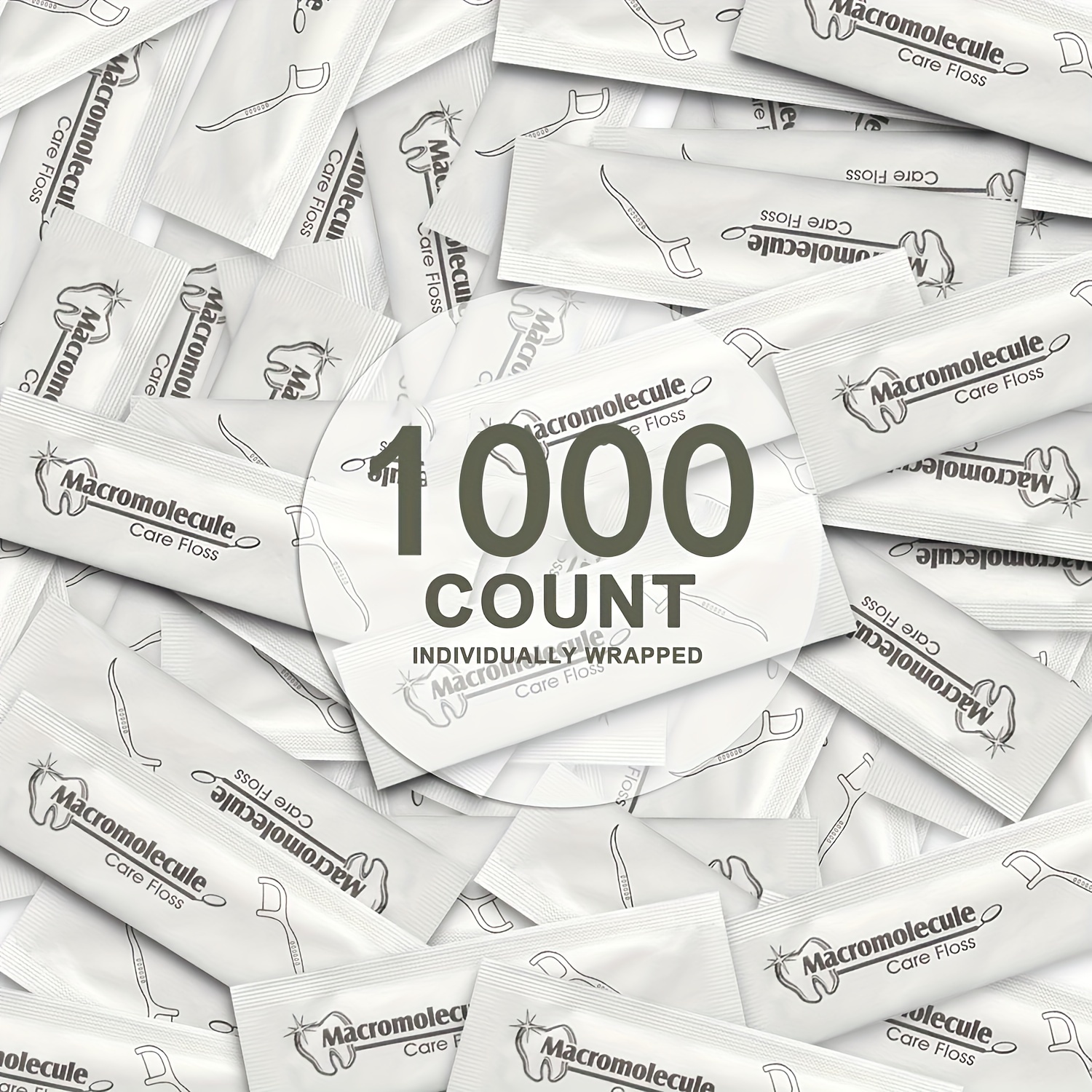 TEMU 1000 Count Dental Floss Picks Individually Wrapped, Oral Care Flossers For Adults & S, Travel Dental Picks For Teeth Cleaning, Tight Spaces