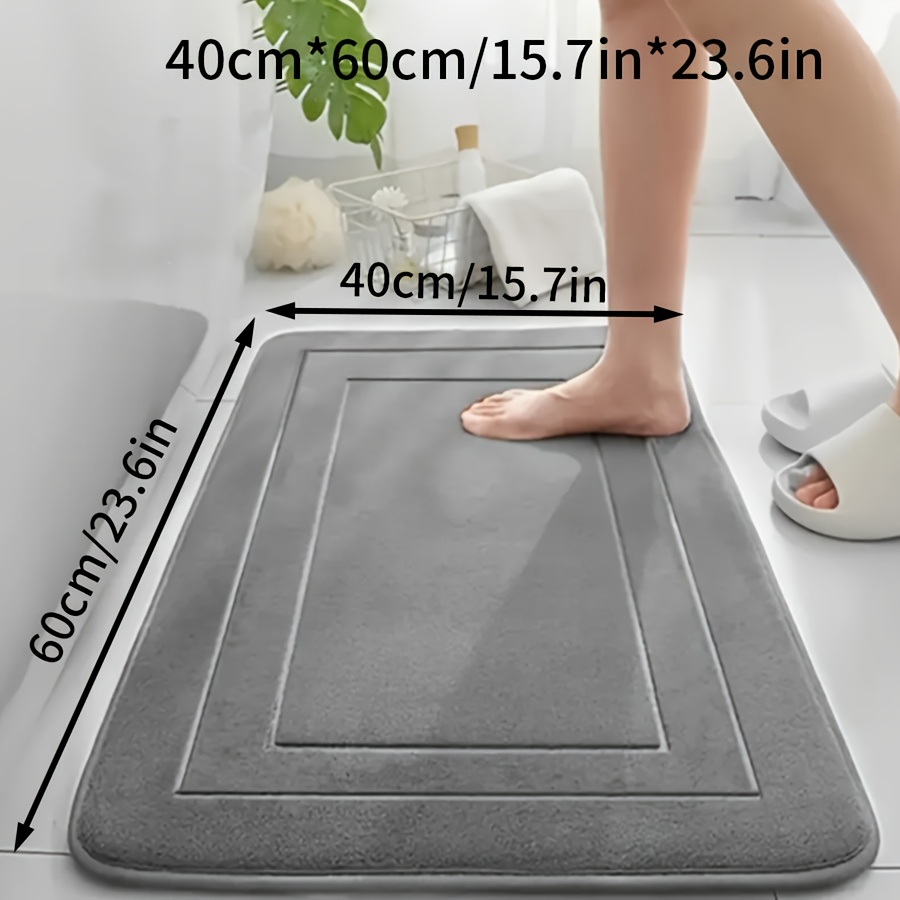 TEMU 1pc Simple Absorbent Thickened Bath Mat, Essential For Home Use, Comfortable And Washable, Machine Washable, Thickened Non-slip, Fade-resistant
