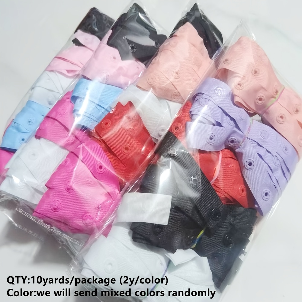 E-shop /Packung, verschiedene Farben zufällig, pro Farbe. Druckknöpfe, Seitenschoner, Stoffstreifen, verdeckte Verschlüsse, Bekleidungsbindung,