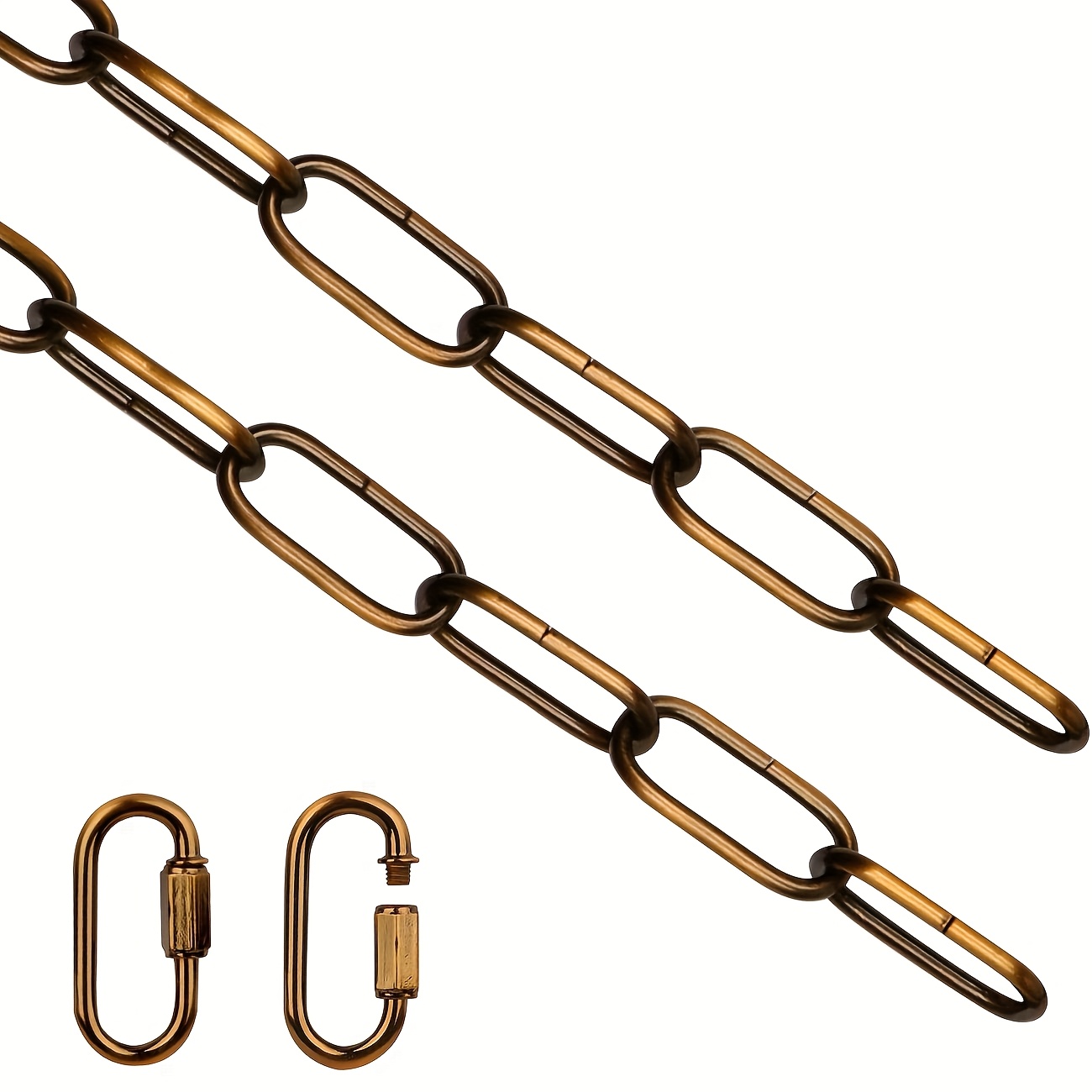 1pc Metal Lighting Chain, Heavy Duty Chandelier Hanging Chain With Locking Link, Decorative Pendant Ceiling Chain Kit, No Electricity Or Battery Needed