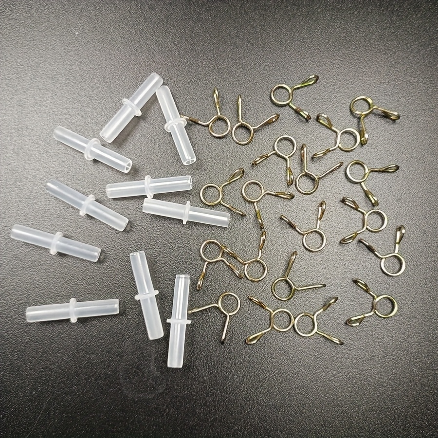 Image of 30pcs Straight Connector 10 + Wire Fixing Clamp 20) Pneumatic Small Pipe Joint, Pagoda Straight Connector, Aquarium/fish Tank Oxygen Pipe Connector, With Anti-dropping Clamp
