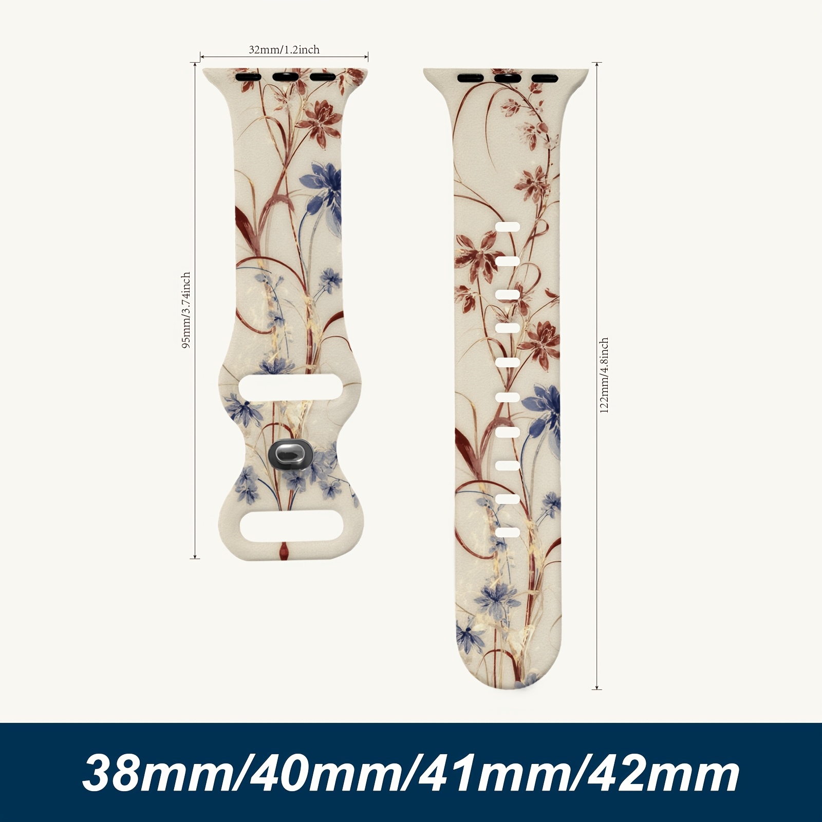 TEMU Watch Bands 44/45/46/49mm Floral Smart Iwatch Bands Designer /9/10 38/40/41/42mm Stretchy For Womens/mans Sweatproof High Quality Moisture