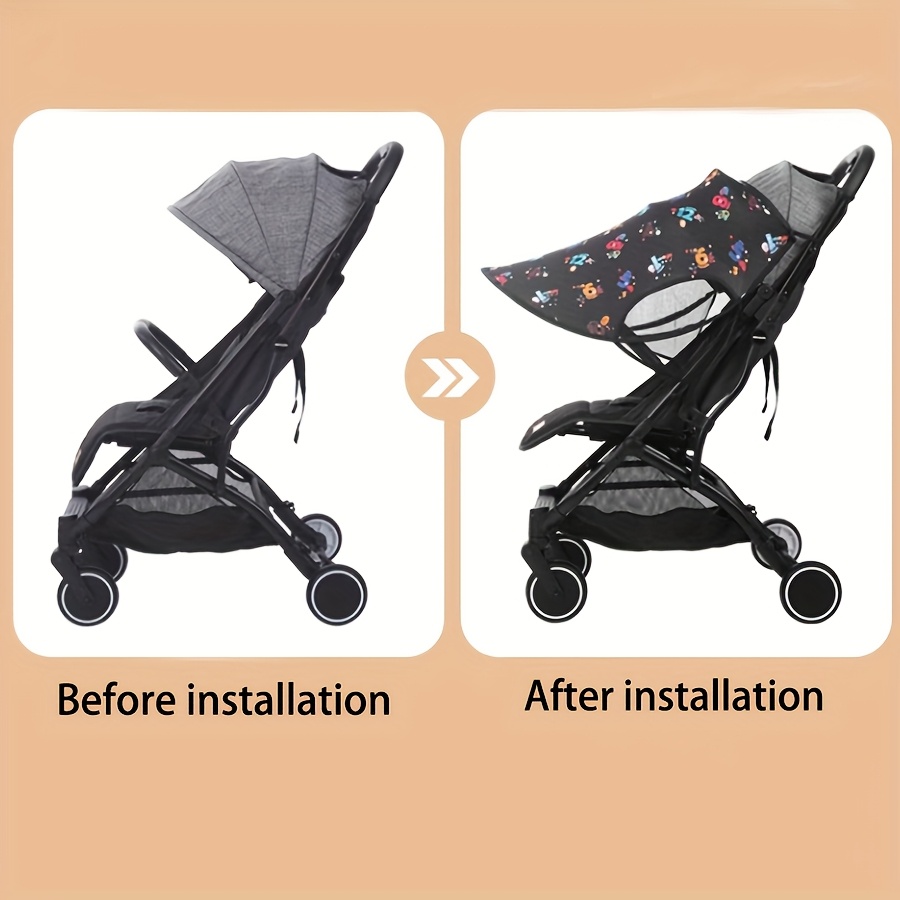 Stroller Sunshade Canopy with Colorful Confetti Pattern - Breathable Portable Extended UV Protection Umbrella, Lightweight & Durable for Outdoor Strolls, Ideal Holiday Gift, Stroller for, Travel Essential, Vibrant Print, Highquality Fabric, New Parents