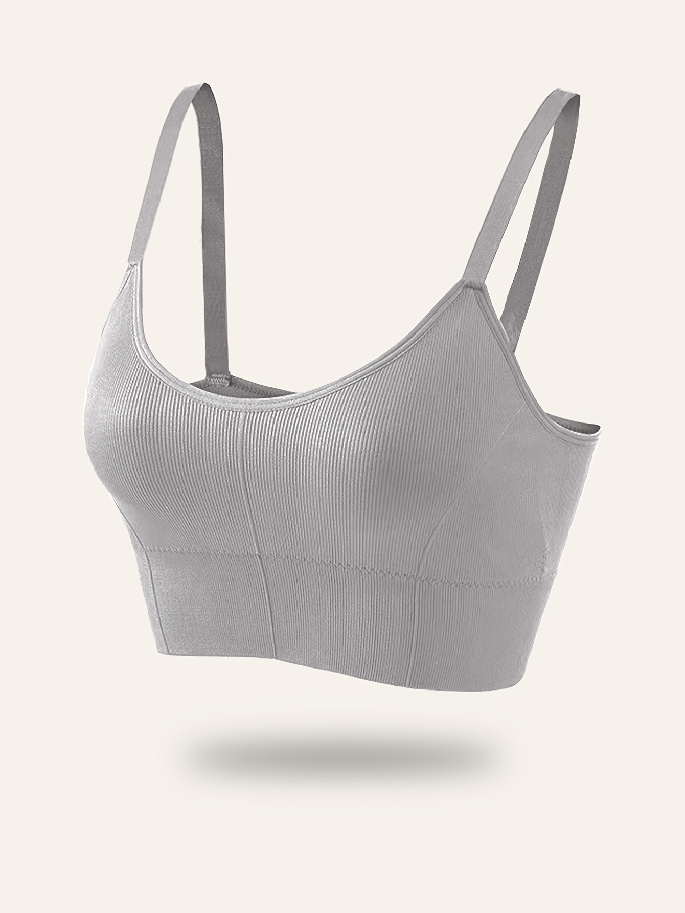 Single Pack 1XL-4XL Women's Plus Size Solid Earth Tone Bra with Removable Pads and Adjustable Straps, Pullover Style Bra in 5 Colors for All Seasons