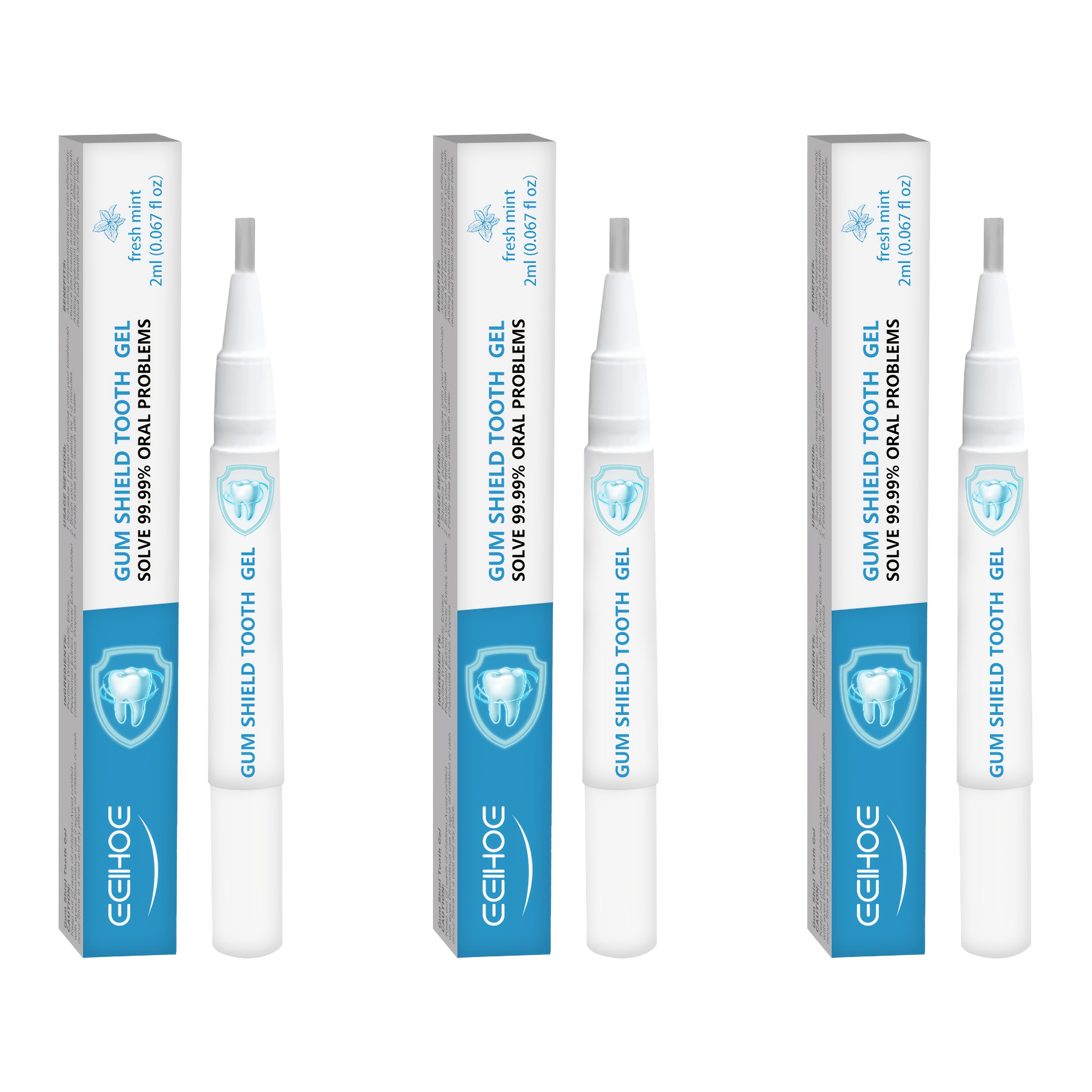 Image of 3pcs Gum Oral Gel Pens - Cleans Teeth, Protects Gums, Gently Cleans Oral Hygiene, Combined With Chewing Gum Effect , A Healthy Oral Environment. Essential Item For Oral Care