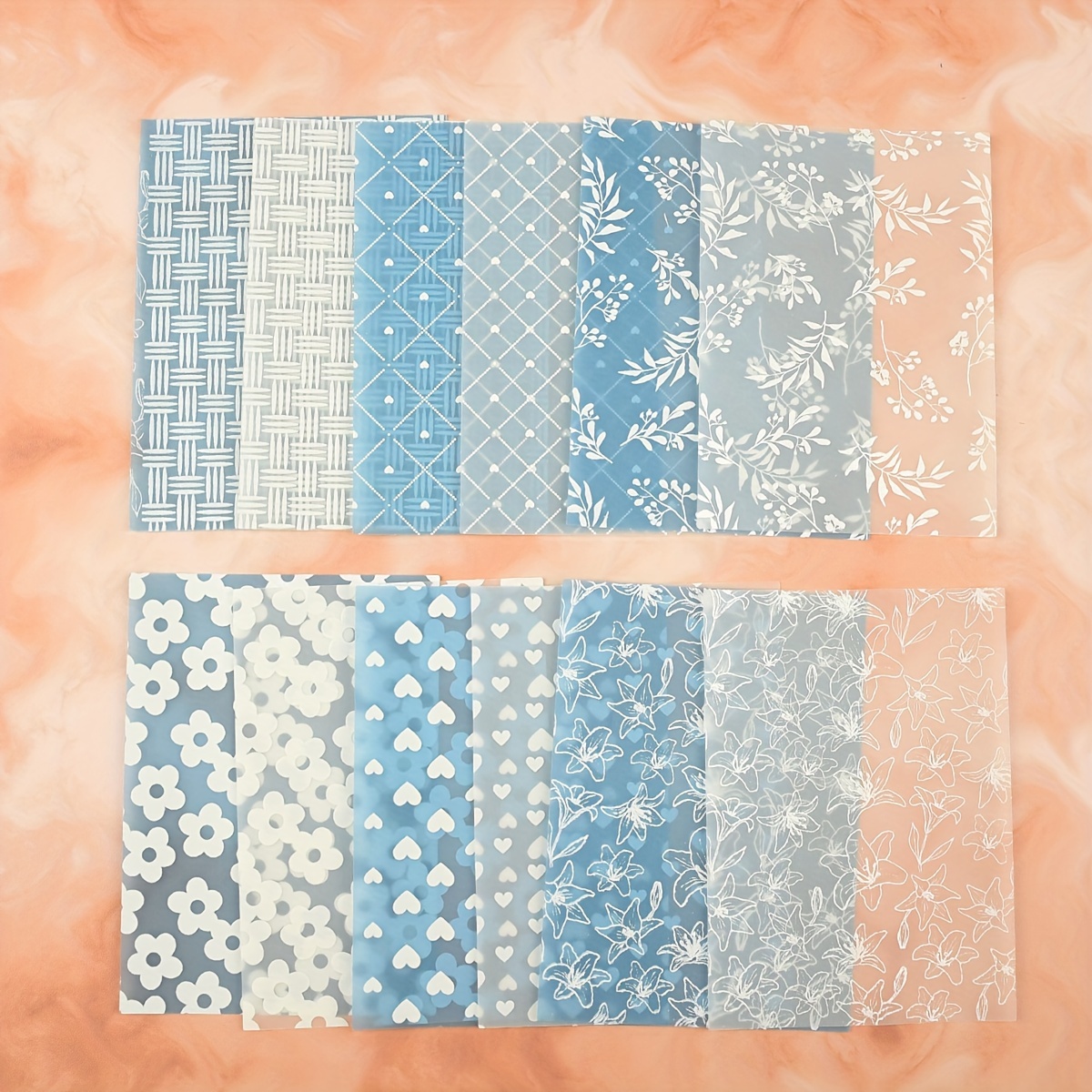 Image of 12 Sheets Of Three-dimensional Material Paper For Hand Account Collage Art Paper, Tracing Paper, Suitable For Handmade Scrapbooks, Planners, Gift Packaging Background Paper