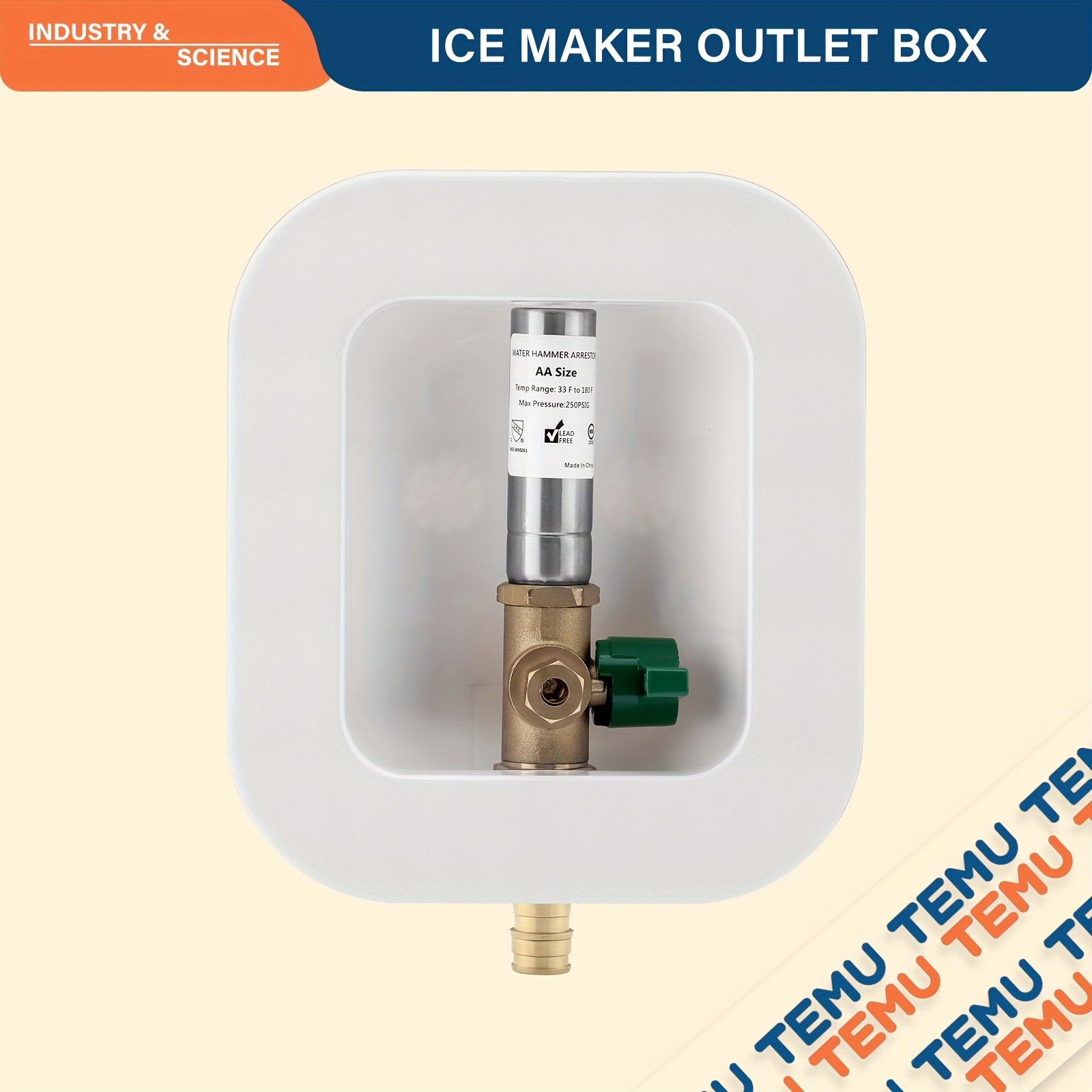 Ice Maker Outlet Box Water Hammer Arrestor Stop Valve Pex - Temu