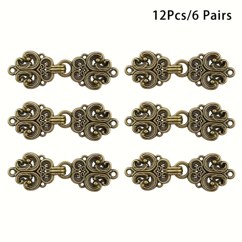 E-shop 12 Stück/6 Stück Retro Style Pullover Clips Wirbel Blume Cape Schal Kragen Umhang Verschluss Befestigungen - Cardigan Clips, Hohle Blume Cape
