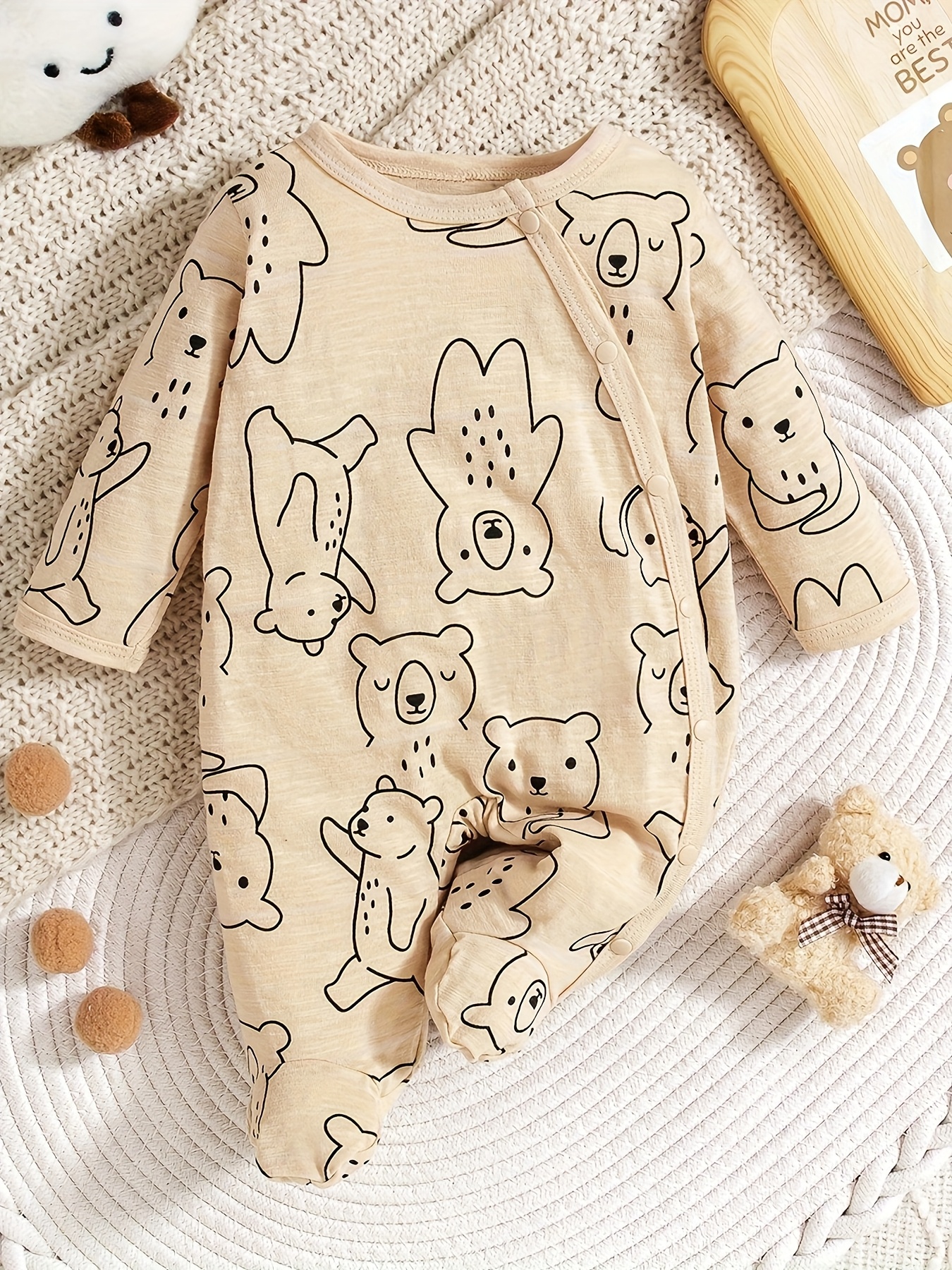 Romper Month Onesies With Mitten Cuffs Zipper Onesies Onesie