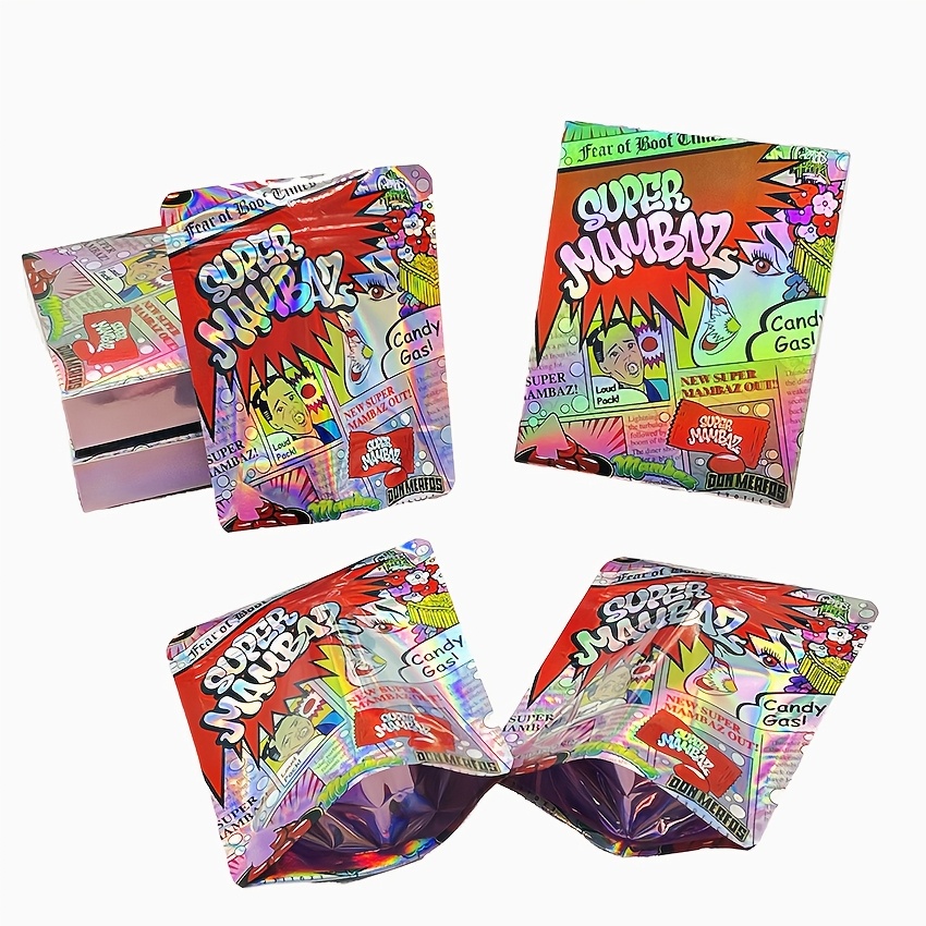 

40- Holographic Mylar Pouch Bags With Paper Boxes, Mixed Color, Waterproof, Self-sealing Zip Lock Storage Bags For Gifts, Pink Holographic Design