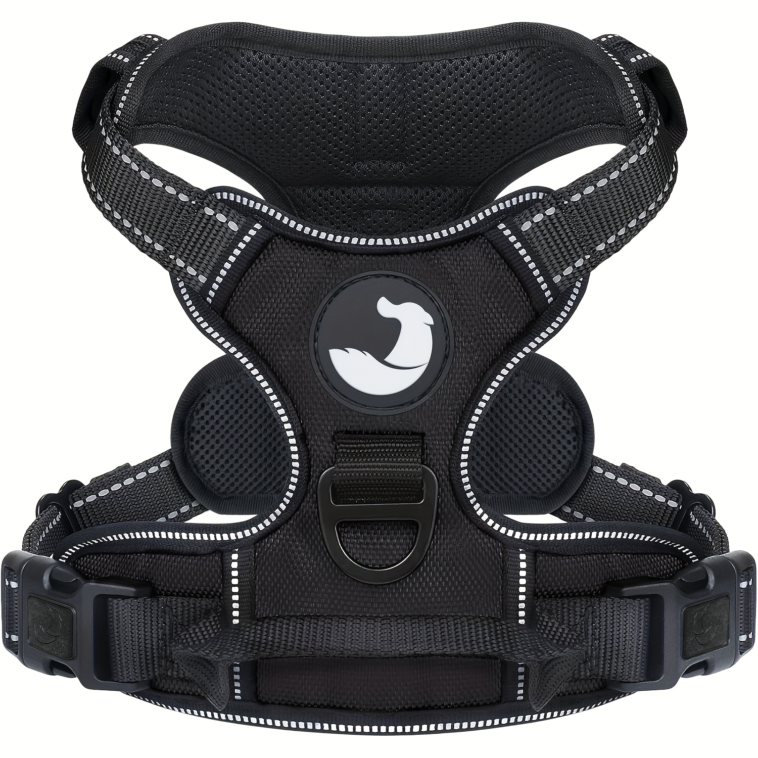 TEMU Dog Harness, Reflective Pet Vest With Front And Back 2 Leash Clips, Soft Padded Dog Harnesses With Handle For Training And Walking