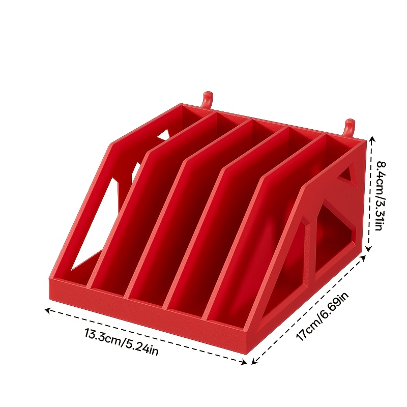 TEMU Support de rangement mural pour disques de ponçage rouges de 5 pouces, organisateur de disques de compatible avec panneau perforé, support de