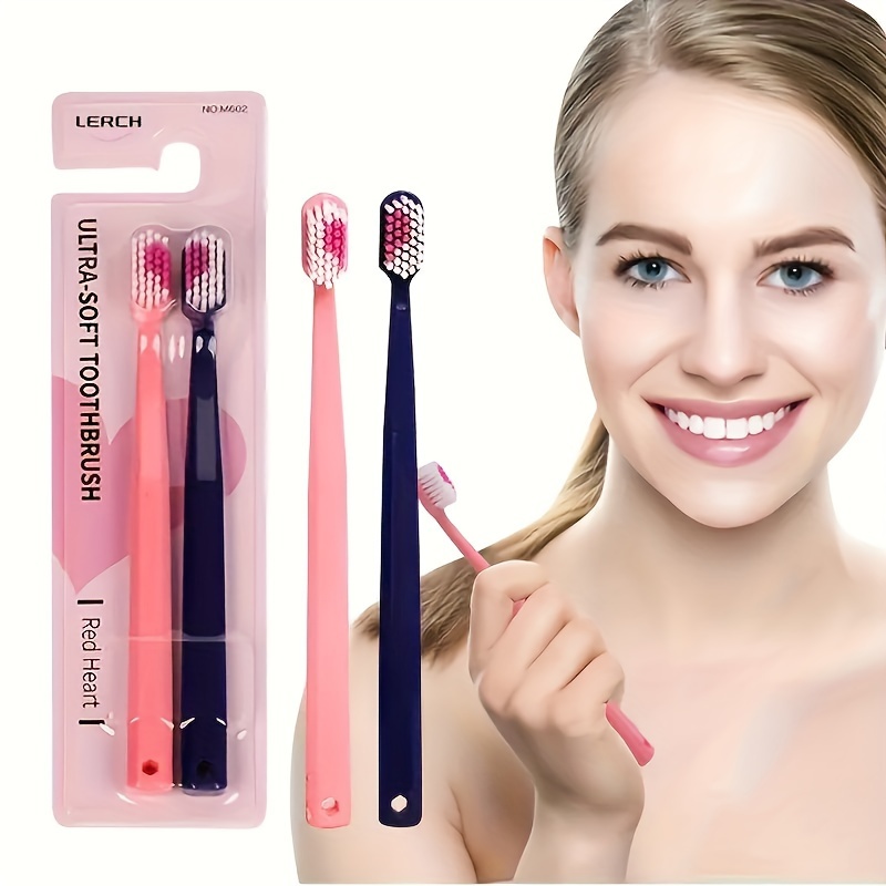 

Ultra-soft Toothbrush Set: Heart-shaped Couple's Brushes With Soft Bristles For Gentle Oral Care