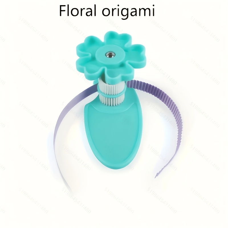 TEMU 1pc Corrugated Wave Maker Flower Pattern Plastic Roll Paper Tool Hand Special Tool Paper Strip Pleating Shaping Tool Pink/green , , Lightweight,