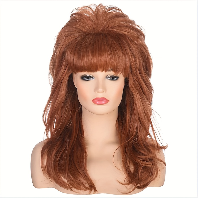 TEMU Hairjoy 80s Beehive Wig - Blonde Loose Wave Synthetic Bouffant With , Heat-resistant Synthetic Hair For Married Costume, Vintage Cosplay & Halloween Party ( Fits Most), Hair Wig