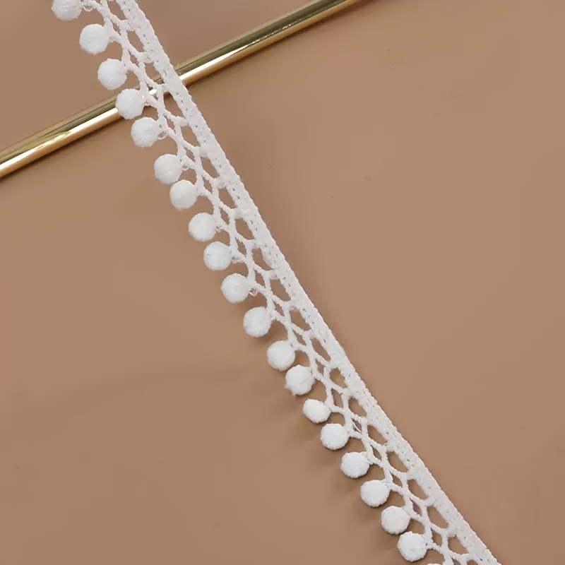 200cm Fabric Lace Ribbon Embroidered Lace Border For Sewing Interior Decoration Clothing Accessories - White