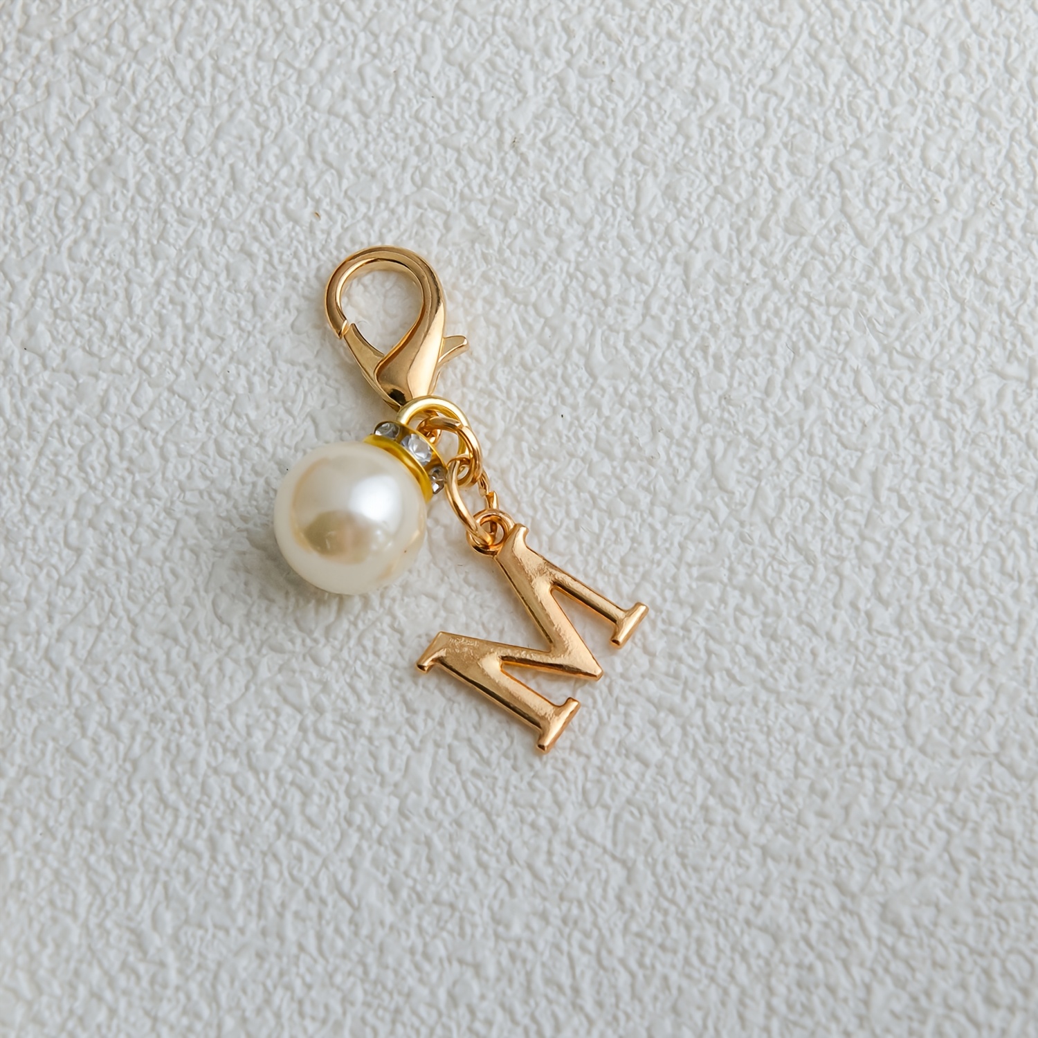 TEMU Pendentif lettre 1 pièce, breloque porte-clés initiale A-Z, convient pour sacs, sacs à dos, porte-documents, accessoires pour clés de voiture,